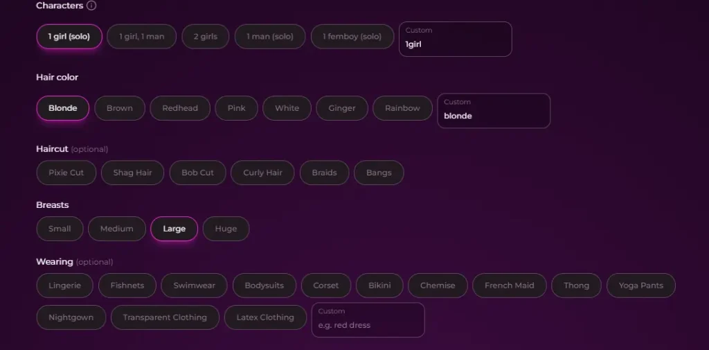Seduced AI Customization Feature