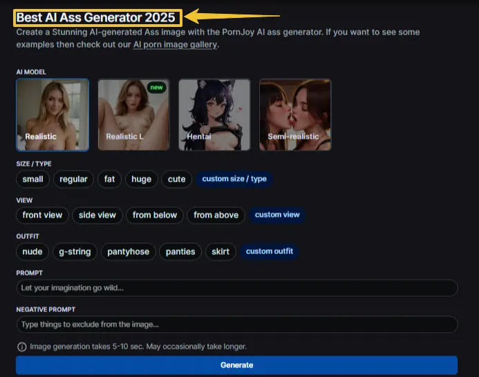 PornJoy AI - AI Ass Generator