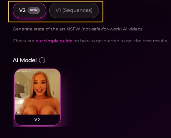 Seduced AI - AI Porn Video Generation V2 Engine