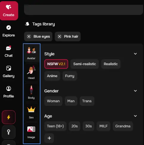 SugarLab Characters Settings